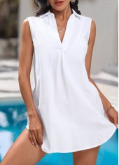 Split Detail White Sleeveless Cover Up | thumb picture 