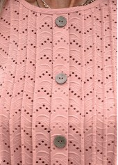 Light Pink Tuck Stitch Short Sleeve T Shirt