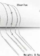 Silvery White Copper Beaded Anklets Set | thumb picture 