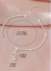 Silvery White Cross Alloy Rhinestone Anklet | thumb picture 