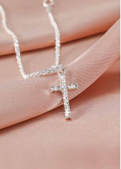 Silvery White Cross Alloy Rhinestone Anklet | thumb picture 