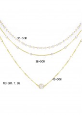 Silvery White Pearl Layered Alloy Necklace | thumb picture 