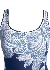 Bowknot Paisley Print Dusty Blue One Piece Swimdress | thumb picture 