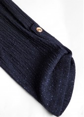 Navy Surplice Long Sleeve V Neck Shirt | thumb picture 