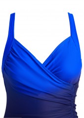 Drawstring Ombre Royal Blue One Piece Swimwear | thumb picture 