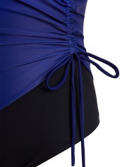 Drawstring Ombre Royal Blue One Piece Swimwear | thumb picture 