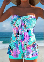 Ruffle Marine Life Print Multi Color Tankini Set | thumb picture 
