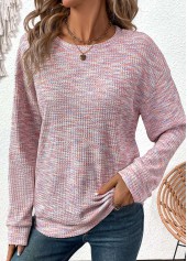 Multi Color Long Sleeve Round Neck Sweatshirt