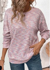 Multi Color Long Sleeve Round Neck Sweatshirt | thumb picture 