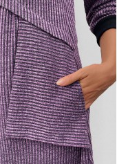 Dusty Purple Tummy Coverage Long Sleeve Round Neck Dress | thumb picture 