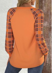 Halloween Orange Button Long Sleeve Round Neck Sweatshirt | thumb picture 