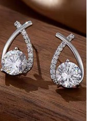 Diamond-studded Cross Alloy One Pair Earrings | thumb picture 