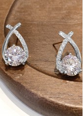 Diamond-studded Cross Alloy One Pair Earrings | thumb picture 
