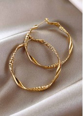 Golden Round Shape Design Alloy Earrings | thumb picture 