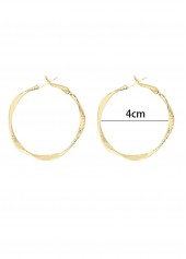 Golden Round Shape Design Alloy Earrings | thumb picture 