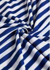 Navy Patchwork Striped Long Sleeve T Shirt | thumb picture 