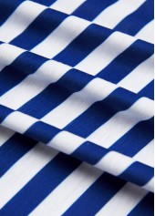 Navy Patchwork Striped Long Sleeve T Shirt | thumb picture 