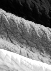 Black Jacquard Long Sleeve Turn Down Collar Sweatshirt | thumb picture 