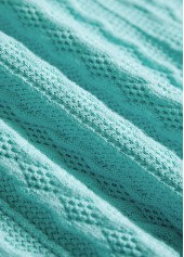 Mint Green Zipper Geometric Print Long Sleeve Sweatshirt | thumb picture 