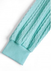 Mint Green Zipper Geometric Print Long Sleeve Sweatshirt | thumb picture 