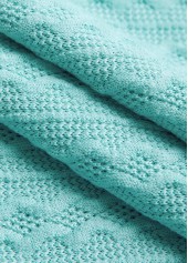 Mint Green Zipper Geometric Print Long Sleeve Sweatshirt | thumb picture 