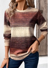 Multi Color Patchwork Tribal Print Long Sleeve Sweatshirt