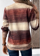 Multi Color Patchwork Tribal Print Long Sleeve Sweatshirt | thumb picture 