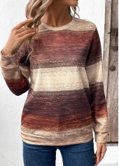 Multi Color Patchwork Tribal Print Long Sleeve Sweatshirt | thumb picture 