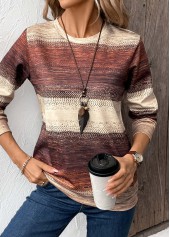 Multi Color Patchwork Tribal Print Long Sleeve Sweatshirt | thumb picture 