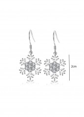 Christmas Silver Snowflake Alloy One Piece Earrings