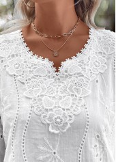 White Split Detail Long Sleeve Blouse | thumb picture 