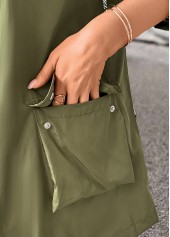 Green Drawstring Long Sleeve Hooded Coat | thumb picture 