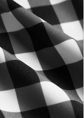 Black Patchwork Geometric Print Long Sleeve Split Neck Dress | thumb picture 