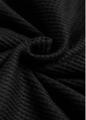 Black Patchwork Geometric Print Long Sleeve Split Neck Dress | thumb picture 