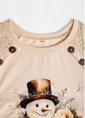 Christmas Skin Color Lace Long Sleeve Round Neck Sweatshirt | thumb picture 