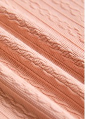 Dusty Pink Patchwork Long Sleeve Round Neck Sweatshirt | thumb picture 