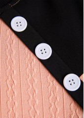 Dusty Pink Patchwork Long Sleeve Round Neck Sweatshirt | thumb picture 