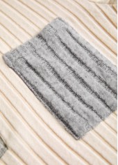 Beige Button Long Sleeve Split Neck Sweatshirt | thumb picture 