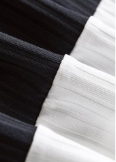 Navy Button Striped Long Sleeve Split Neck Sweatshirt | thumb picture 