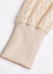 Beige Button Lace Long Sleeve Coat | thumb picture 