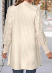 Beige Button Lace Long Sleeve Coat | thumb picture 
