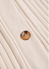 Beige Button Lace Long Sleeve Coat | thumb picture 