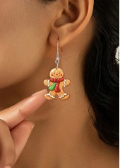 Christmas Ginger Gingerbread Man Acrylic Earrings