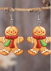 Christmas Ginger Gingerbread Man Acrylic Earrings