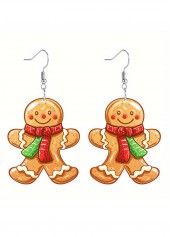 Christmas Ginger Gingerbread Man Acrylic Earrings