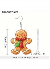 Christmas Ginger Gingerbread Man Acrylic Earrings