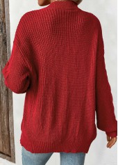 Wine Red Long Sleeve Tunic Cardigan | thumb picture 