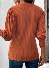 Terracotta Tummy Coverage Long Sleeve V Neck T Shirt | thumb picture 
