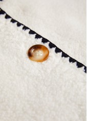 White Button Sleeveless Stand Collar Waistcoat | thumb picture 