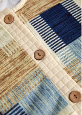 Light Yellow Button Geometric Print Long Sleeve Sweatshirt | thumb picture 